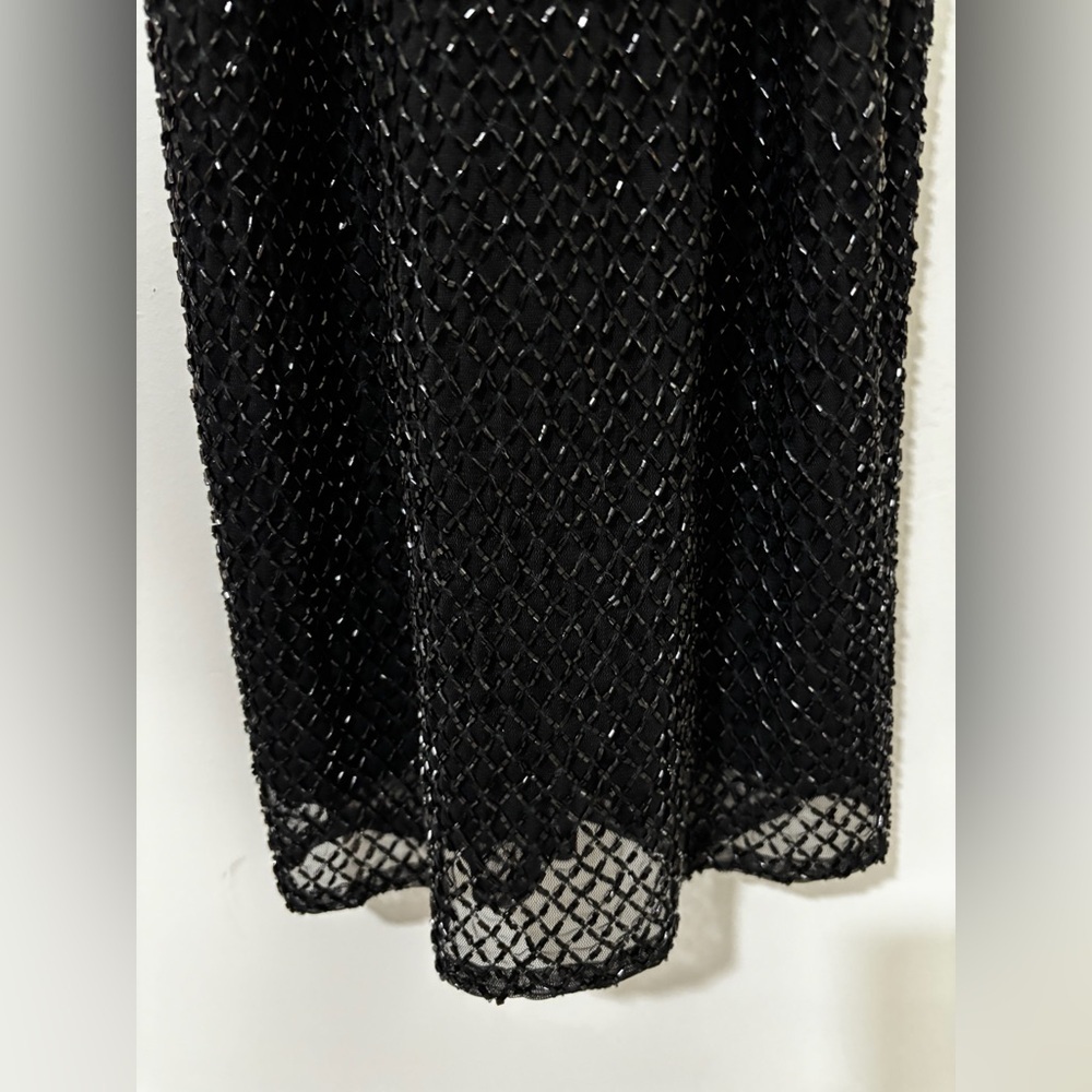 MAC DUGGAL Black High Neck Halter Sleeveless Midi Dress Size 0 - Picture 3 of 8